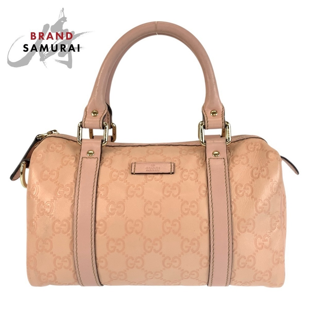 GUCCI Guccissima pink leather handbag Boston bag